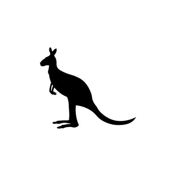 Kangaroo icon. Black icon on white background.