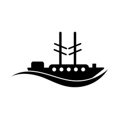Ship icon. Black icon on white background.