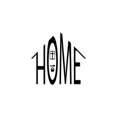 House of words icon. Black icon on white background.