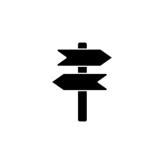 Signpost icon. Black icon on white background.