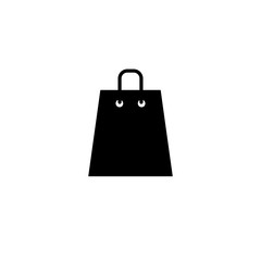 Shopping bag icon. Black icon on white background.
