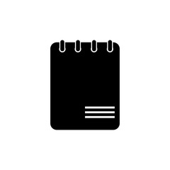 Notebook icon. Black icon on white background.