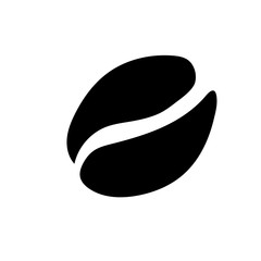 Coffee beans icon. Black icon on white background.