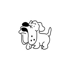 Dog icon. Black icon on white background.