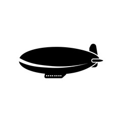Airship zeppelin icon. Black icon on white background.