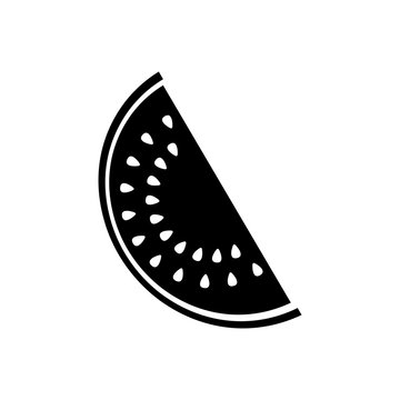 Watermelon icon. Black icon on white background.
