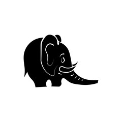 Elephant icon. Black icon on white background.