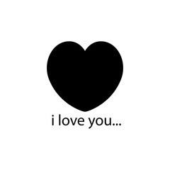 Heart icon. Black icon on white background.