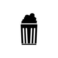Popcorn icon. Black icon on white background.