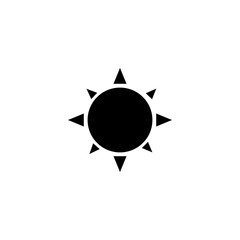 Sun icon. Black icon on white background.