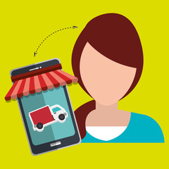 User ecommerce smartphone isolated icon design, vector illustration  graphic 