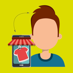 User ecommerce smartphone isolated icon design, vector illustration  graphic 