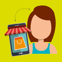 User ecommerce smartphone isolated icon design, vector illustration  graphic 