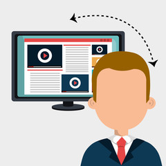 User online TV isolated icon design, vector illustration  graphic 