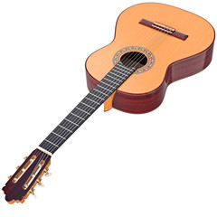 Classical guitar wooden professional fingerboard. 3D graphic