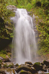 Fototapeta na wymiar The lost waterfall trail near Boquete in Panama. Fall number thr