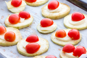 Eggplant with cheese and tomatoes