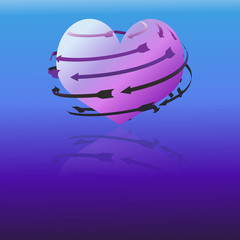 3d heart with arrows