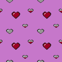 8bit  hearts pattern