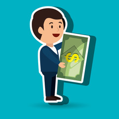 dollar bills isolated icon design, vector illustration  graphic 