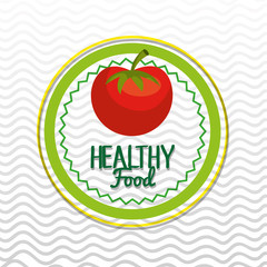 healthy food seal  isolated icon design, vector illustration  graphic 