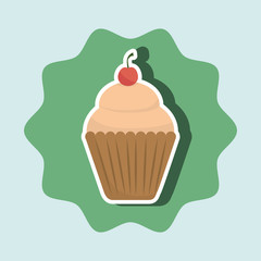 delicious cupcake isolated icon design, vector illustration  graphic 
