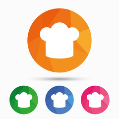 Chief hat sign icon. Cooking symbol.