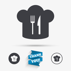 Fototapeta premium Chef hat sign icon. Cooking symbol.