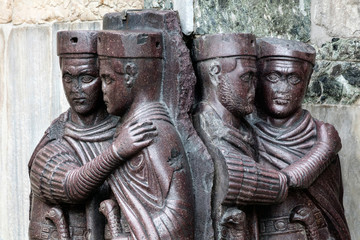 The Tetrarchs is 4th century porphyry sculpture representing Diocletian, Maximian, Valerian and Constance. Collectively they were the tetrarchs, appointed by Diocletian to help rule the Roman Empire.