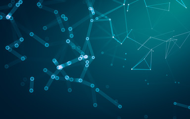 Abstract polygonal space low poly dark background, 3d rendering