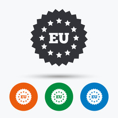 European union icon. EU stars symbol.