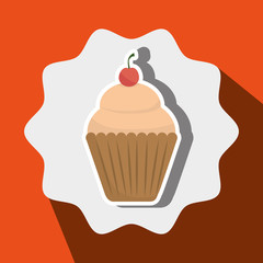 delicious cupcake isolated icon design, vector illustration  graphic 