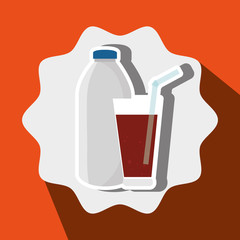 soda bottle and glass isolated icon design, vector illustration  graphic 