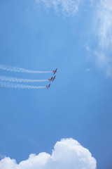 Air show in the blue sky.