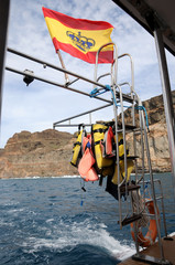 Fototapeta premium Կատամարան Καταμαράν קטמרן Tvíbytna 双胴船 Catamarano Catamarán Katamaran قطمران Catamaran Canary island Katamaraani Isole canarie Катамаран Kanarische Inseln Kanariansaaret カナリア諸島 