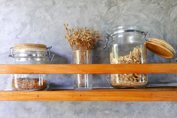 brown sugar place on the shelf in the coffee shop