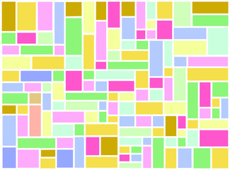 Mosaico de quadriláteros coloridos