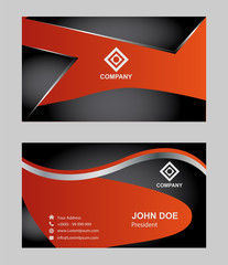 Abstract editable blue black business card
