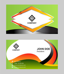 Fototapeta premium Business card with design elements on orange background 
