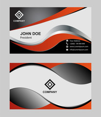 Naklejka premium Abstract editable blue black business card 