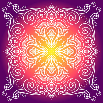vector Indian floral ornament.