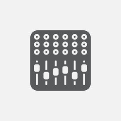 mixing console icon vector, solid logo illustration
