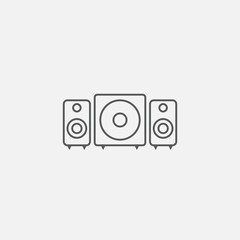 stereo system line icon, outline vector logo illustration, linear pictogram isolated on gray