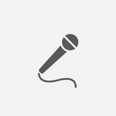 microphone icon vector, solid logo illustration, pictogram isolated on gray