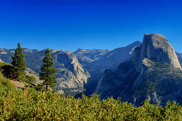 Glacier Point overlook view and Half Dome in Yosemite National P