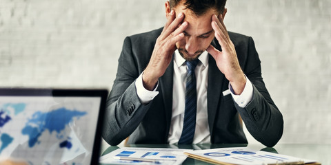 Businessman Leader Stress Meeting Strategy Concept