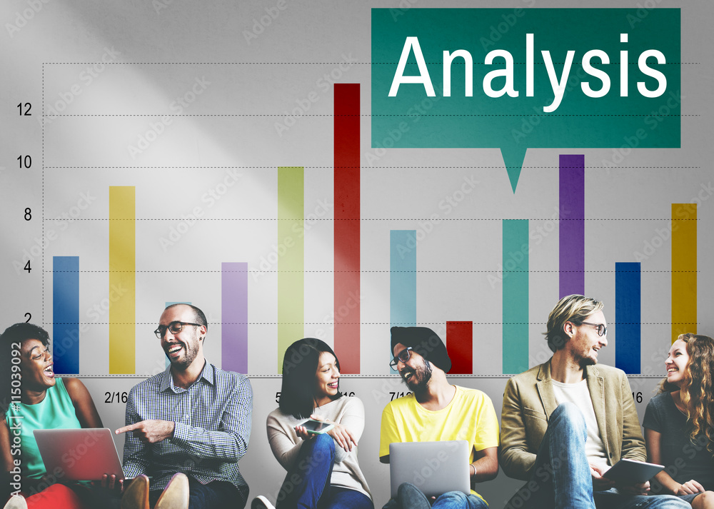 Poster analysis analytics graph growth statistics concept