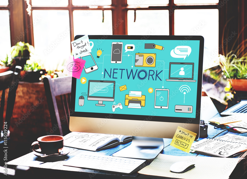 Poster network networking internet scial media concept