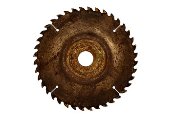 Old circulate saw blade isolated on white background with clipping path.