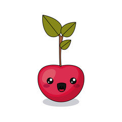 cherry fruit character isolated icon design